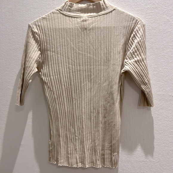 KOTN Cream Ribbed Women's Top - Picture 3 of 3
